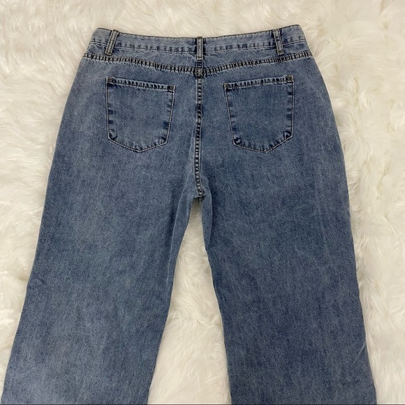 Princess polly wide leg jeans raw hem, size 12 - Picture 2 of 8